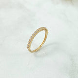 Anillo Churumbela Circulos 1.85gr / T7 1/2 / Circones Blancos Oro Amarillo ©
