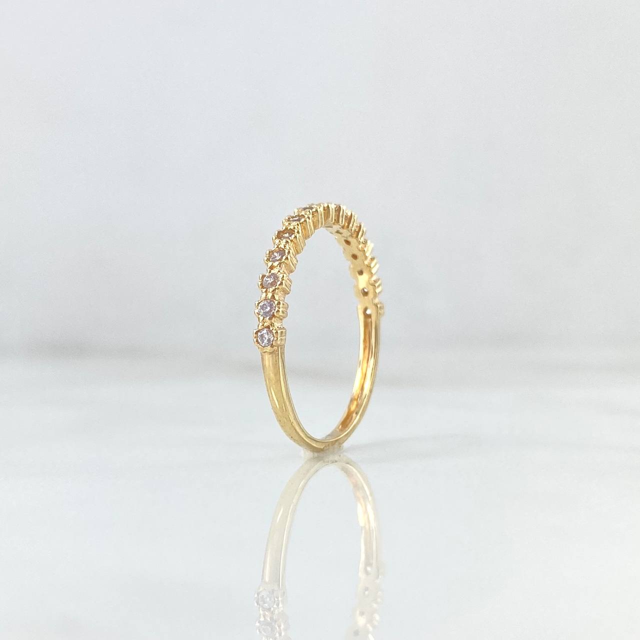 Anillo Churumbela Circulos 1.85gr / T7 1/2 / Circones Blancos Oro Amarillo ©