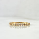Anillo Churumbela Circulos 1.85gr / T7 1/2 / Circones Blancos Oro Amarillo ©