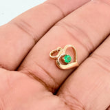 Dije Corazon Fundicion Esmeralda 17Pts 0.95gr / 1.7cm / Oro Amarillo 18K %
