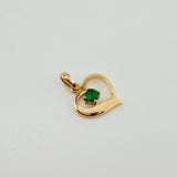 Dije Corazon Fundicion Esmeralda 17Pts 0.95gr / 1.7cm / Oro Amarillo 18K %