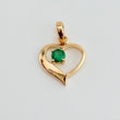 Dije Corazon Fundicion Esmeralda 17Pts 0.95gr / 1.7cm / Oro Amarillo 18K %