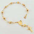 Pulso Denario Virgen Milagrosa Diamantado 3.65gr / 17cm / 5mm Oro Amarillo 18K ©