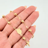 Pulso Denario Virgen Milagrosa Diamantado 3.65gr / 17cm / 5mm Oro Amarillo 18K ©