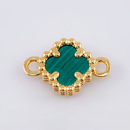 Herraje Trebol Verde 1.75gr / 1.8cm / Oro Amarillo 18K