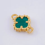 Herraje Trebol Verde 1.75gr / 1.8cm / Oro Amarillo 18K