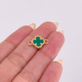 Herraje Trebol Verde 1.75gr / 1.8cm / Oro Amarillo 18K