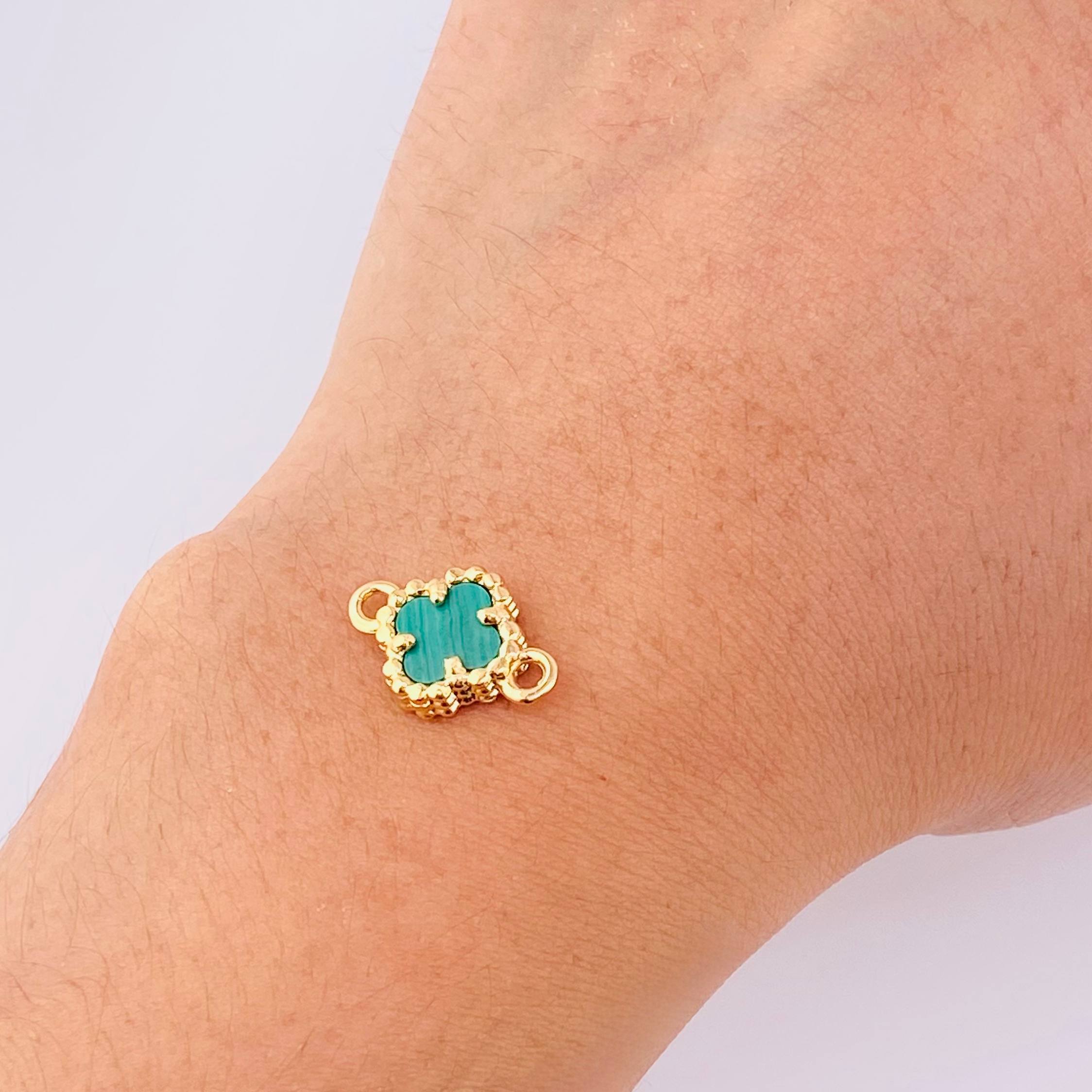 Herraje Trebol Verde 1.75gr / 1.8cm / Oro Amarillo 18K