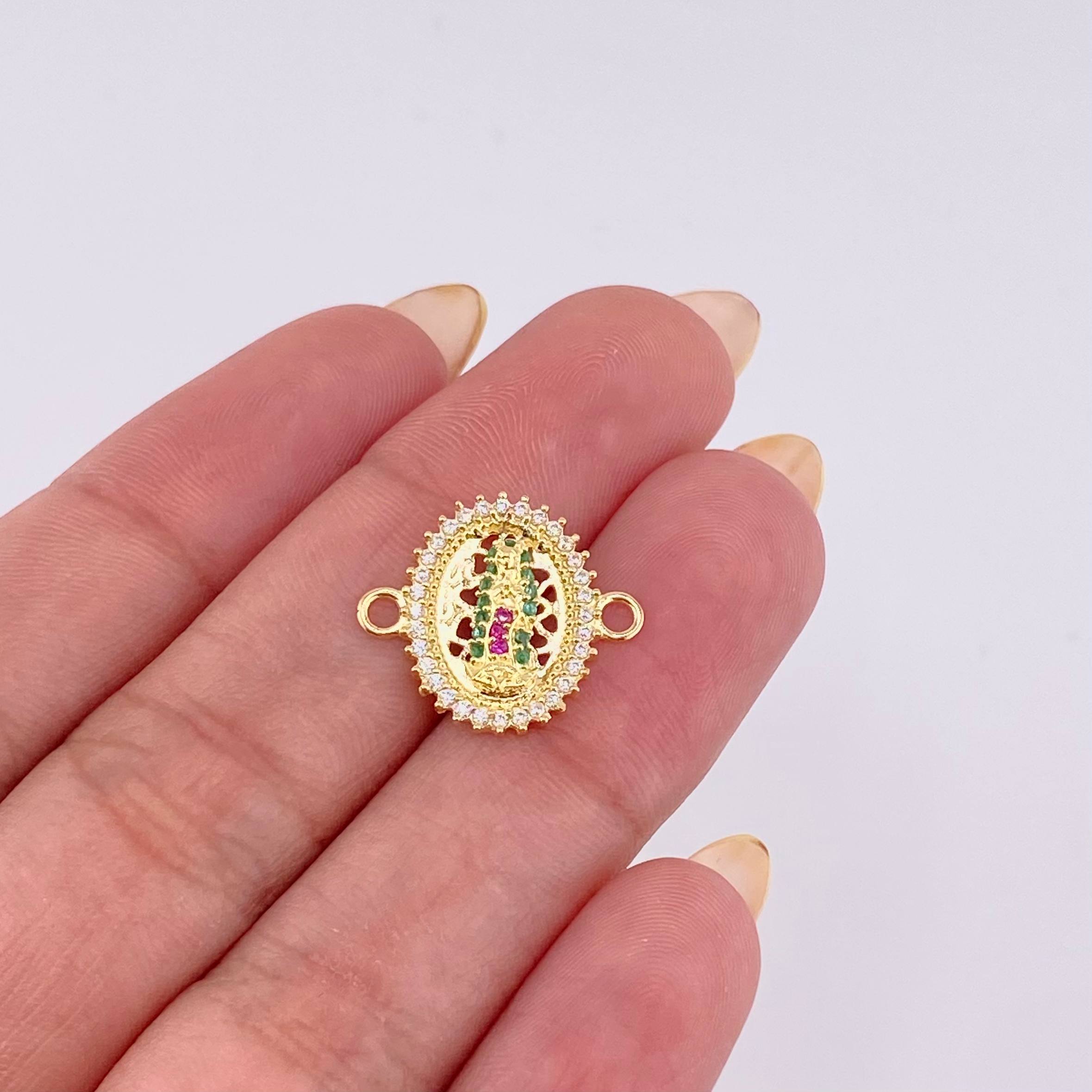 Herraje Virgen Guadalupe 1.6gr / 1.8cm / Oro Amarillo 18K *