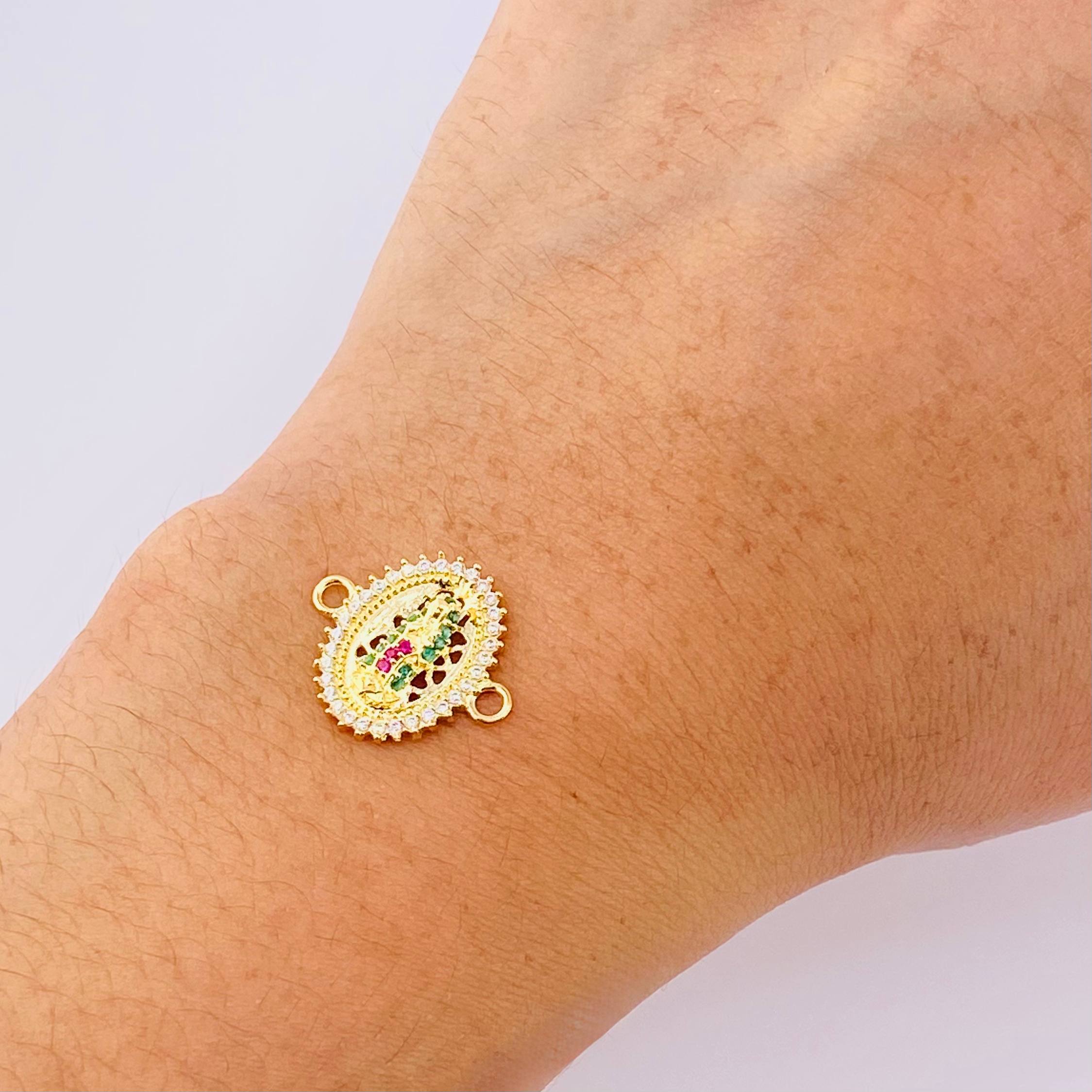 Herraje Virgen Guadalupe 1.6gr / 1.8cm / Oro Amarillo 18K *