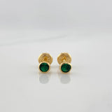 Topos Bisel Circon Verde 0.6 g / 1.5 mm Oro Amarillo 18K