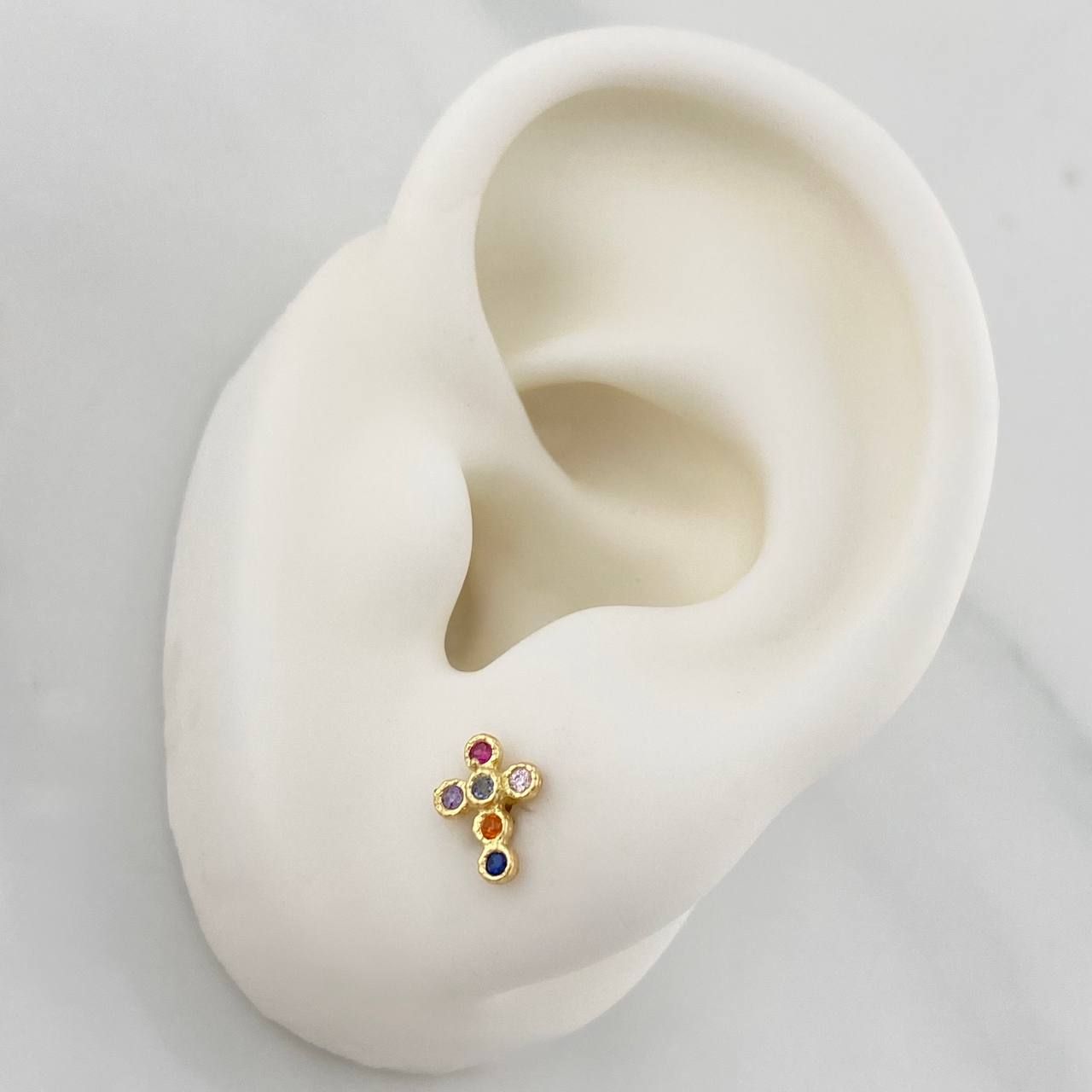 Topos Cruz 0.9 g / 5 mm Oro Amarillo 18K