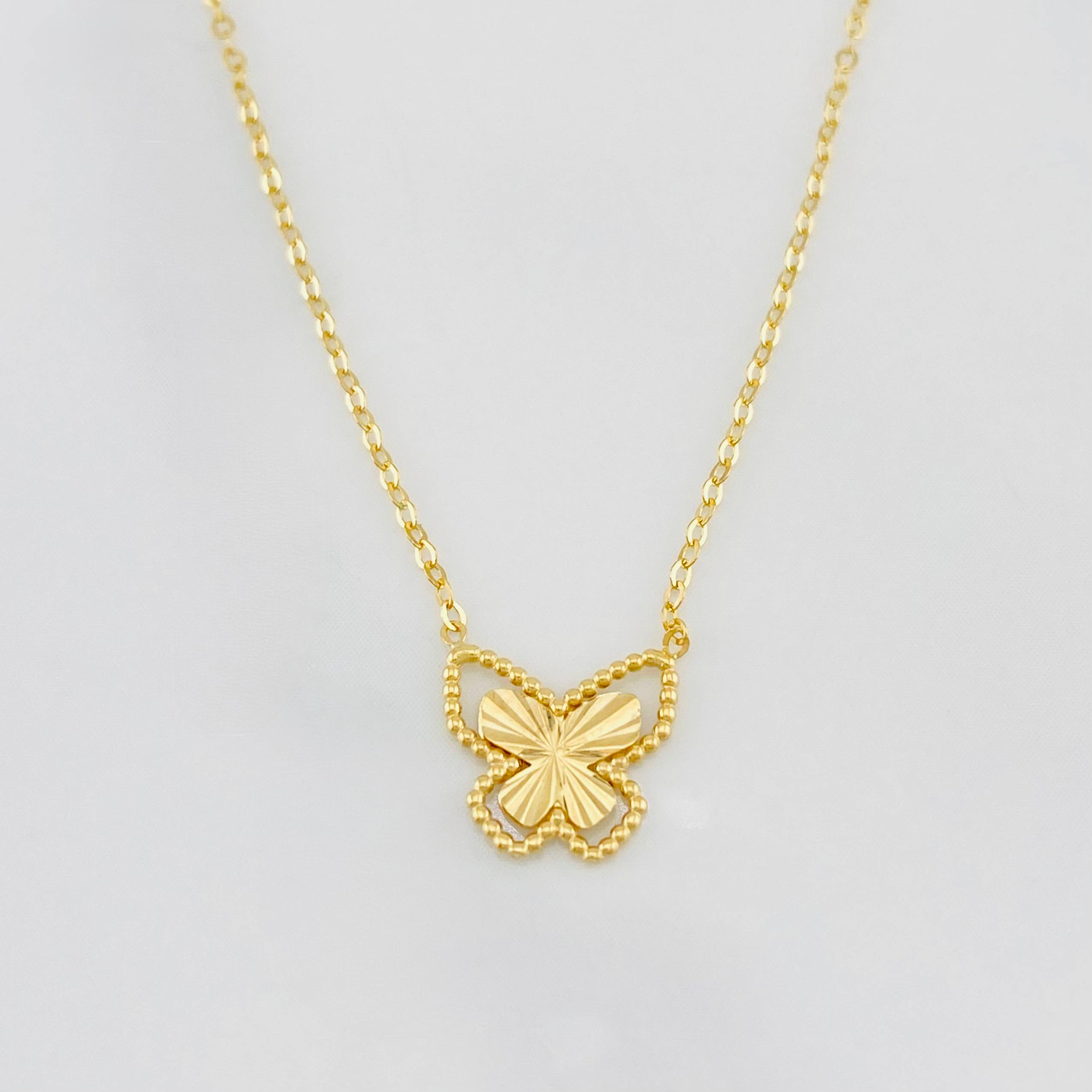 Cadena Aro seguido mariposa 1.45g / 44.5cm / 0.6mm Oro Amarillo 18K