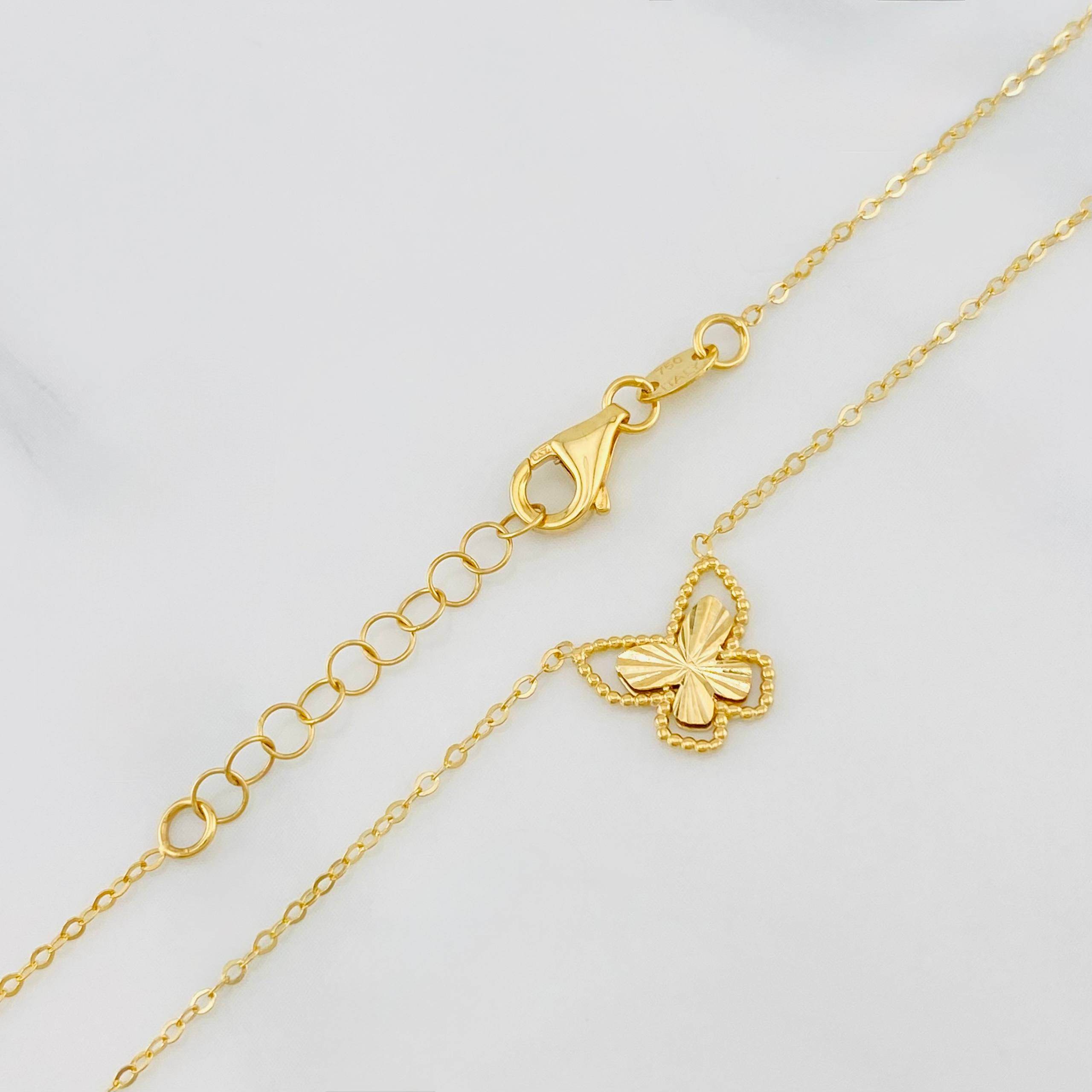 Cadena Aro seguido mariposa 1.45g / 44.5cm / 0.6mm Oro Amarillo 18K