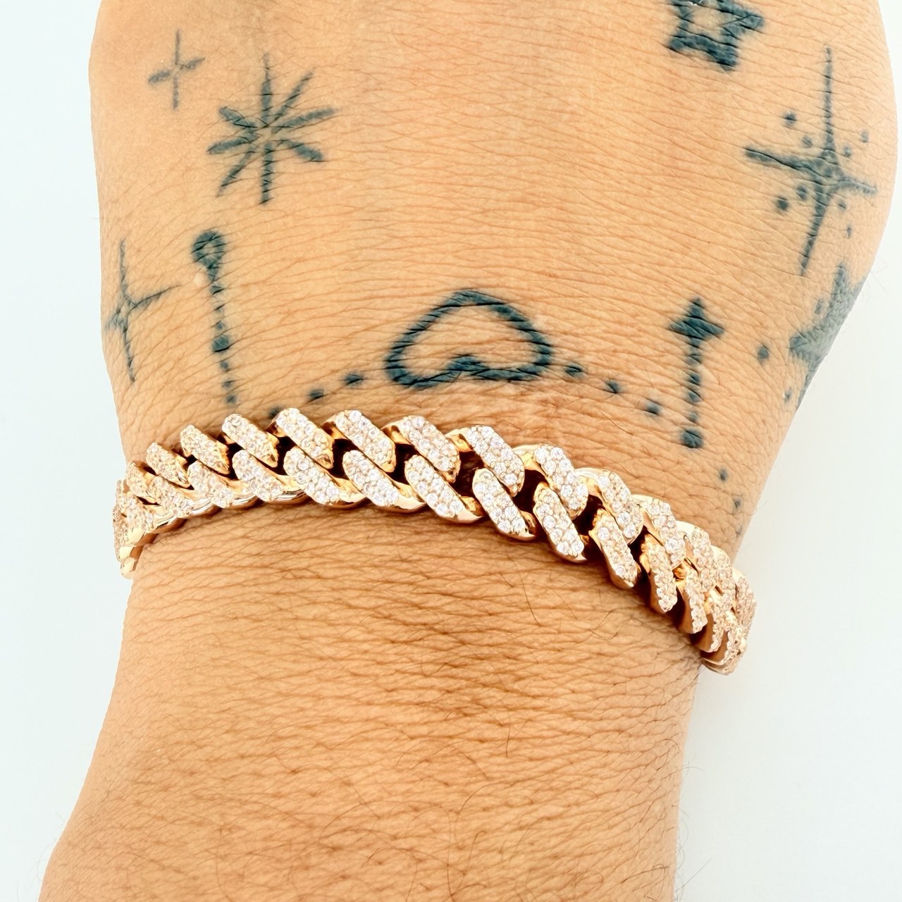 Pulso Cubano 37.85gr / 19.5cm / 8.09mm Oro Rosa Nac.Esp. 18K $