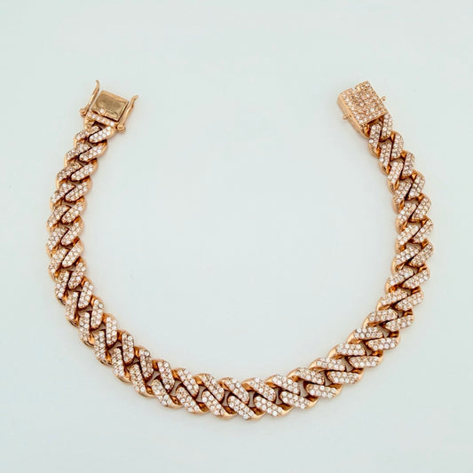 Pulso Cubano 37.85gr / 19.5cm / 8.09mm Oro Rosa Nac.Esp. 18K $