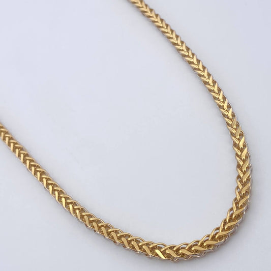 Cadena Franco 18.9gr / 65cm / Dos Oros Amarillo Blanco +3 18K $