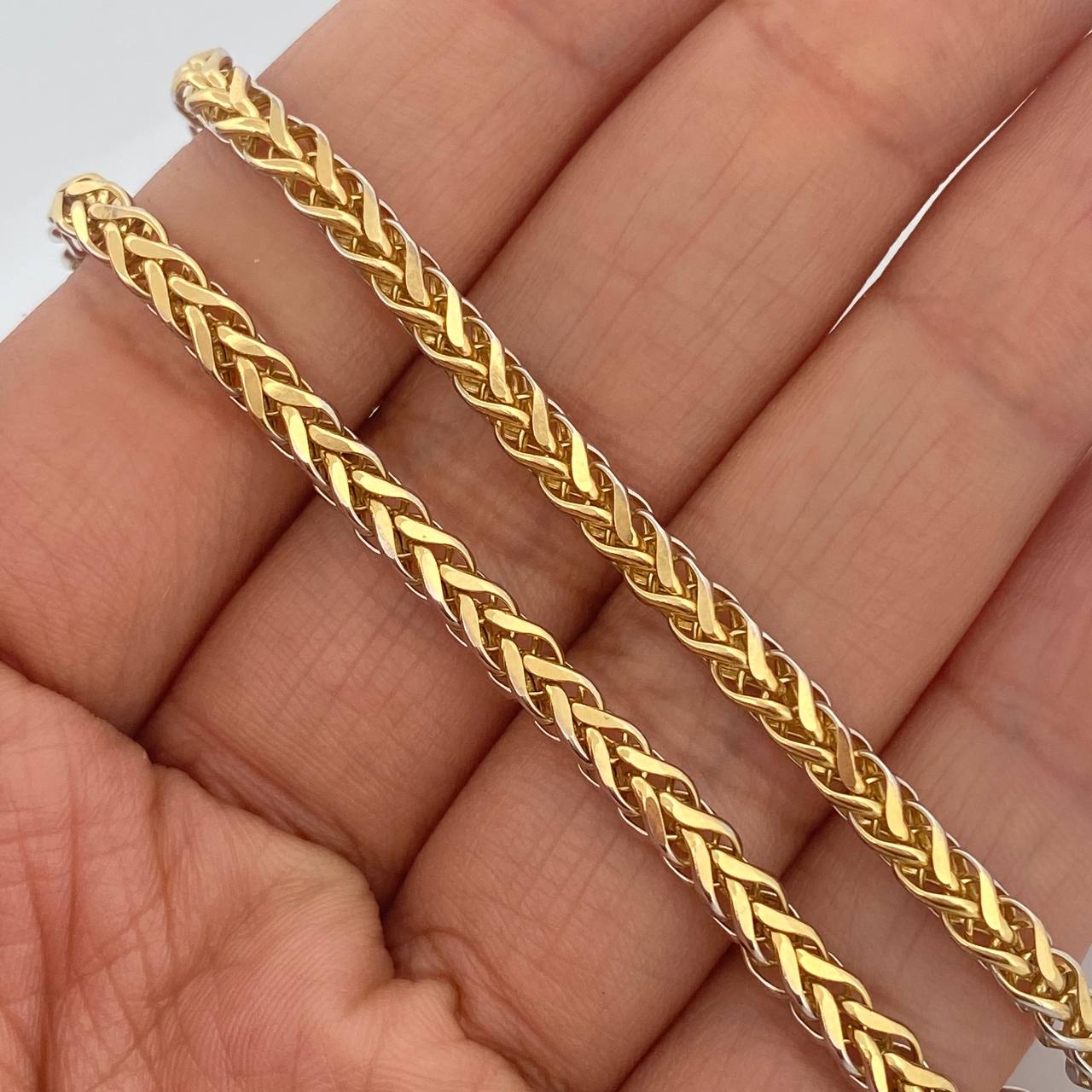 Cadena Franco 18.9gr / 65cm / Dos Oros Amarillo Blanco +3 18K $
