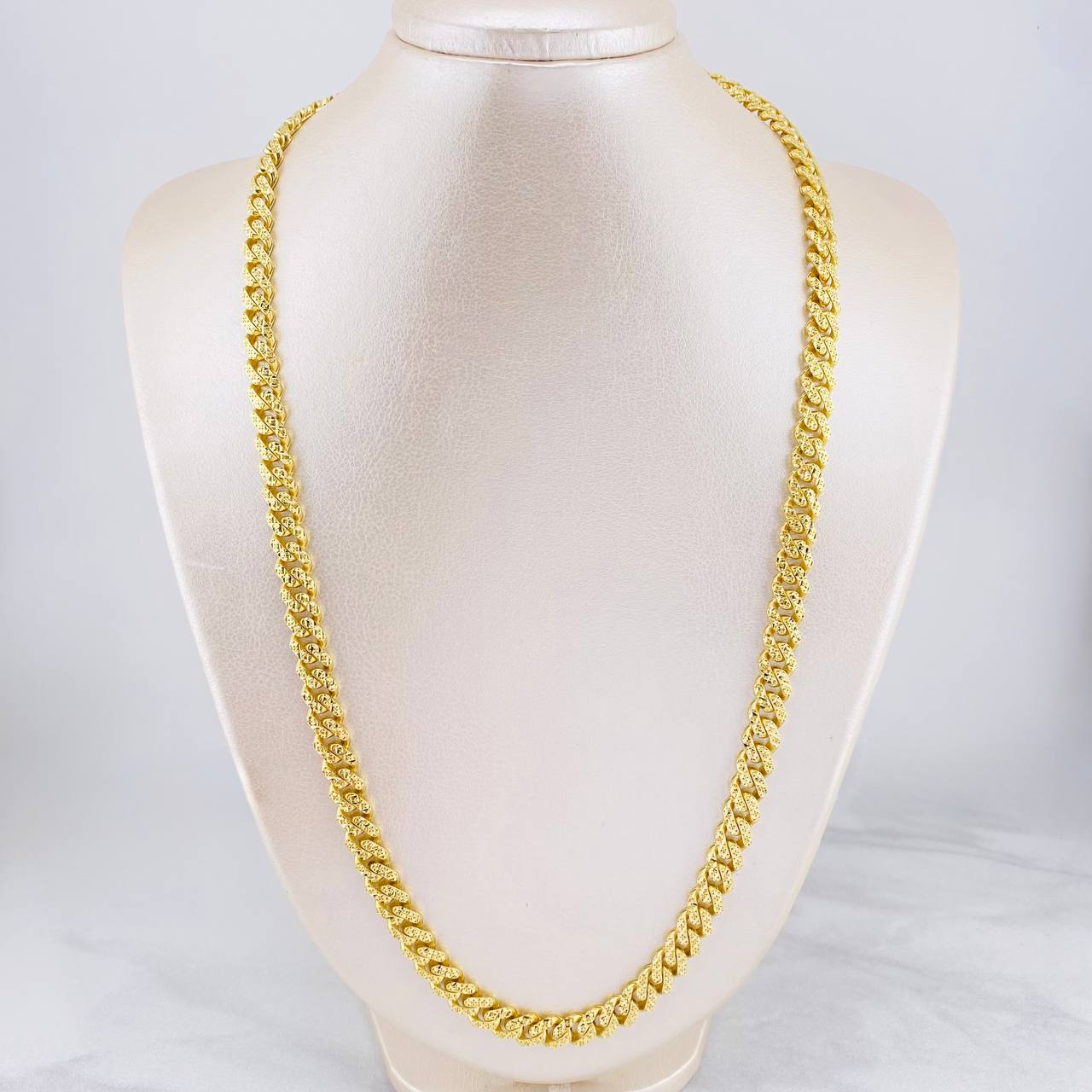Cadena Monaco Diamantada 33.65g / 60cm / 7.8mm Oro Amarillo 18K