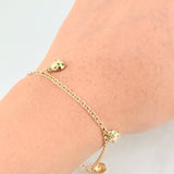 Pulso Mariquitas Esmeraldas 44pts 3.95g / 19.4cm / 2.2mm Oro Amarillo 18K