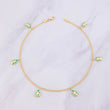 Tobillera Mariquitas Esmeraldas 67pts 5.55g / 27.9cm / 2.2mm Oro Amarillo 18K