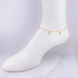Tobillera Mariquitas Esmeraldas 67pts 5.55g / 27.9cm / 2.2mm Oro Amarillo 18K