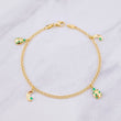 Pulso Figuras Esmeraldas 25pts 3.65g / 19cm / 2.3mm Oro Amarillo 18K