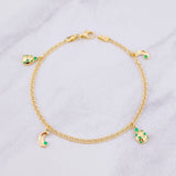 Pulso Figuras Esmeraldas 25pts 3.65g / 19cm / 2.3mm Oro Amarillo 18K