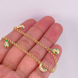 Pulso Figuras Esmeraldas 25pts 3.65g / 19cm / 2.3mm Oro Amarillo 18K