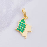Dije Mapa Esmeraldas 27pts 1.7g / 2.5cm Oro Amarillo 18K