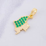Dije Mapa Esmeraldas 27pts 1.7g / 2.5cm Oro Amarillo 18K