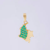 Dije Mapa Esmeraldas 27pts 1.7g / 2.5cm Oro Amarillo 18K