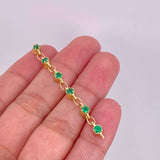 Herraje Chispas Seguidas Esmeraldas 66pts 2.55g / 5.8cm Oro Amarillo 18K