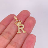 Dije Corona Letra R 1.75g / 2.6cm Oro Amarillo 18K