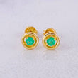 Topos Circulo Esmeraldas 17pts 1.4g / 6mm Oro Amarillo 18K