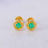Topos Circulo Esmeraldas 17pts 1.4g / 6mm Oro Amarillo 18K