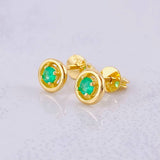 Topos Circulo Esmeraldas 17pts 1.4g / 6mm Oro Amarillo 18K