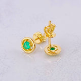 Topos Circulo Esmeraldas 17pts 1.4g / 6mm Oro Amarillo 18K