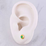 Topos Circulo Esmeraldas 17pts 1.4g / 6mm Oro Amarillo 18K