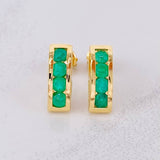 Topos Carril Esmeraldas 80pts 3.75g / 13.7mm Oro Amarillo 18K