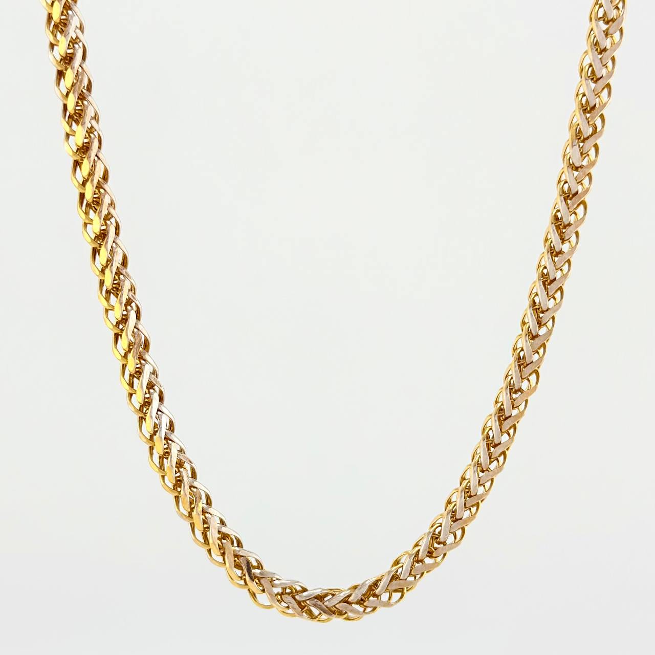 Cadena Franco 18.3gr / 59.7cm / 3.06mm Dos Oros Amarillo Blanco +3 18K $