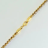 Cadena Franco 19.65gr / 65.3cm / 3.3mm Dos Oros Amarillo Blanco +3 18K $