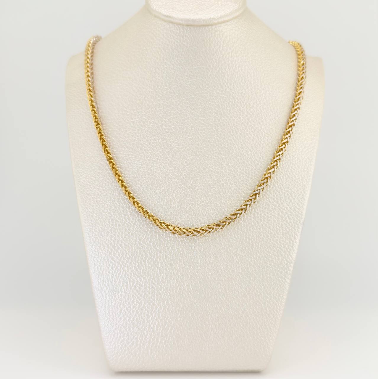 Cadena Franco 18.3gr / 59.7cm / 3.06mm Dos Oros Amarillo Blanco +3 18K $