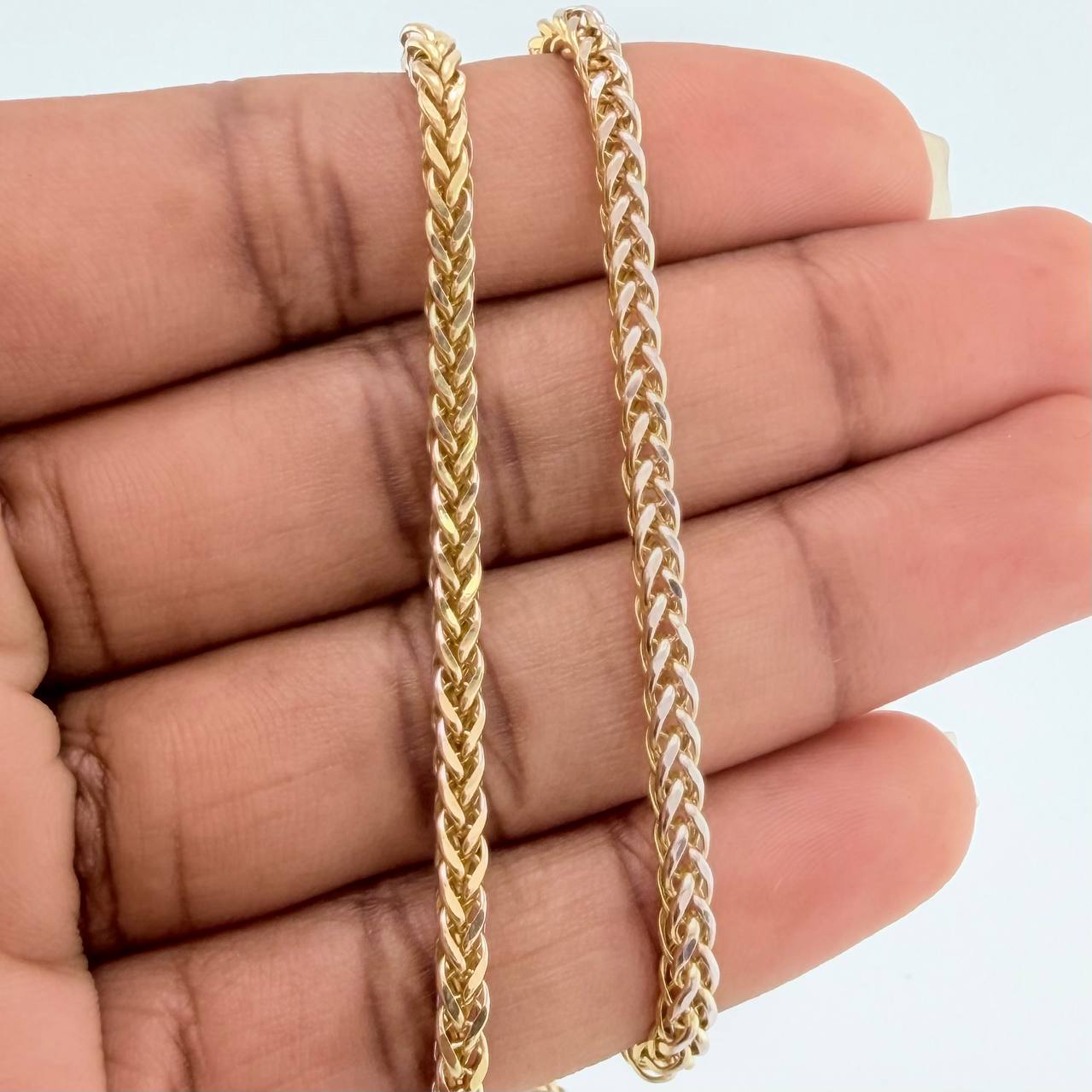 Cadena Franco 12.35gr / 65.1cm / 2.52mm Dos Oros Amarillo Blanco +3 18K $