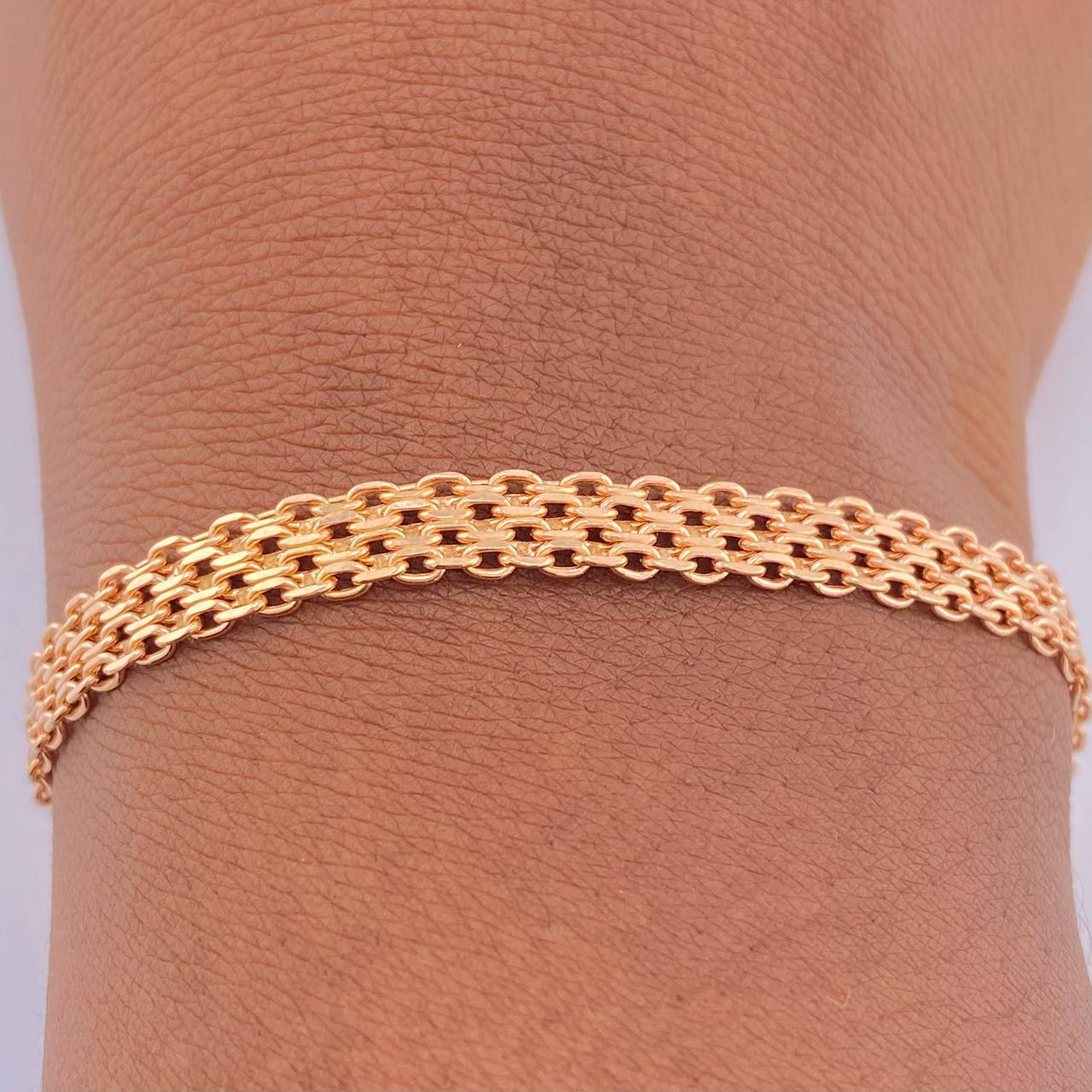 Pulso Chino 4.3gr / 19.1cm / 5.35mm Oro Rosa +3 18K $