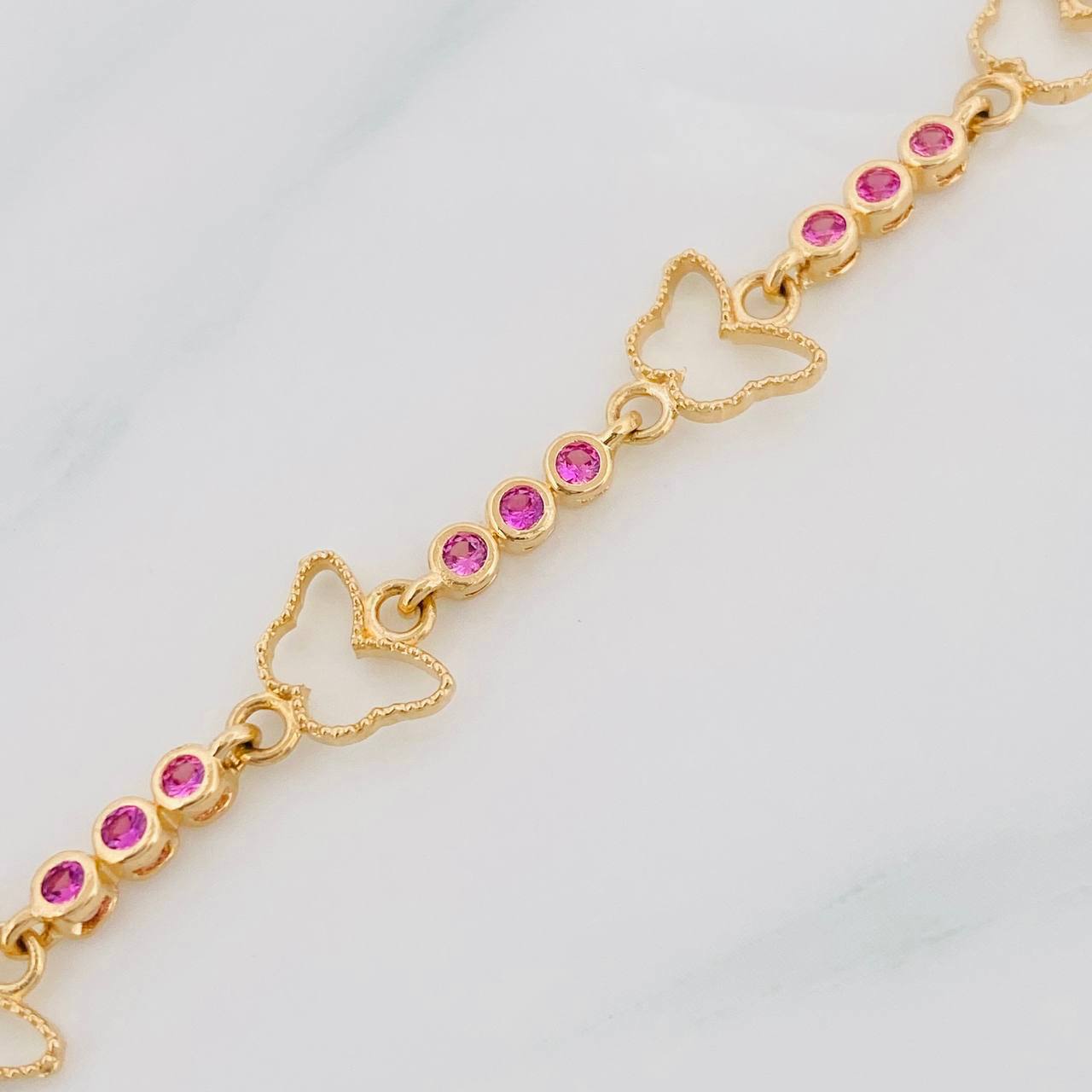 Pulso Mariposas 6g / 19cm / 2.6mm Oro Amarillo 18K