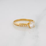 Anillo Solitario Moisanita 91 Qts 2.7g / T8 Oro Amarillo 18K