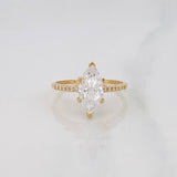 Anillo Solitario Rombo Moisanita 1.12 Qts 2.1g / T7 3/4 Oro Amarillo 18K