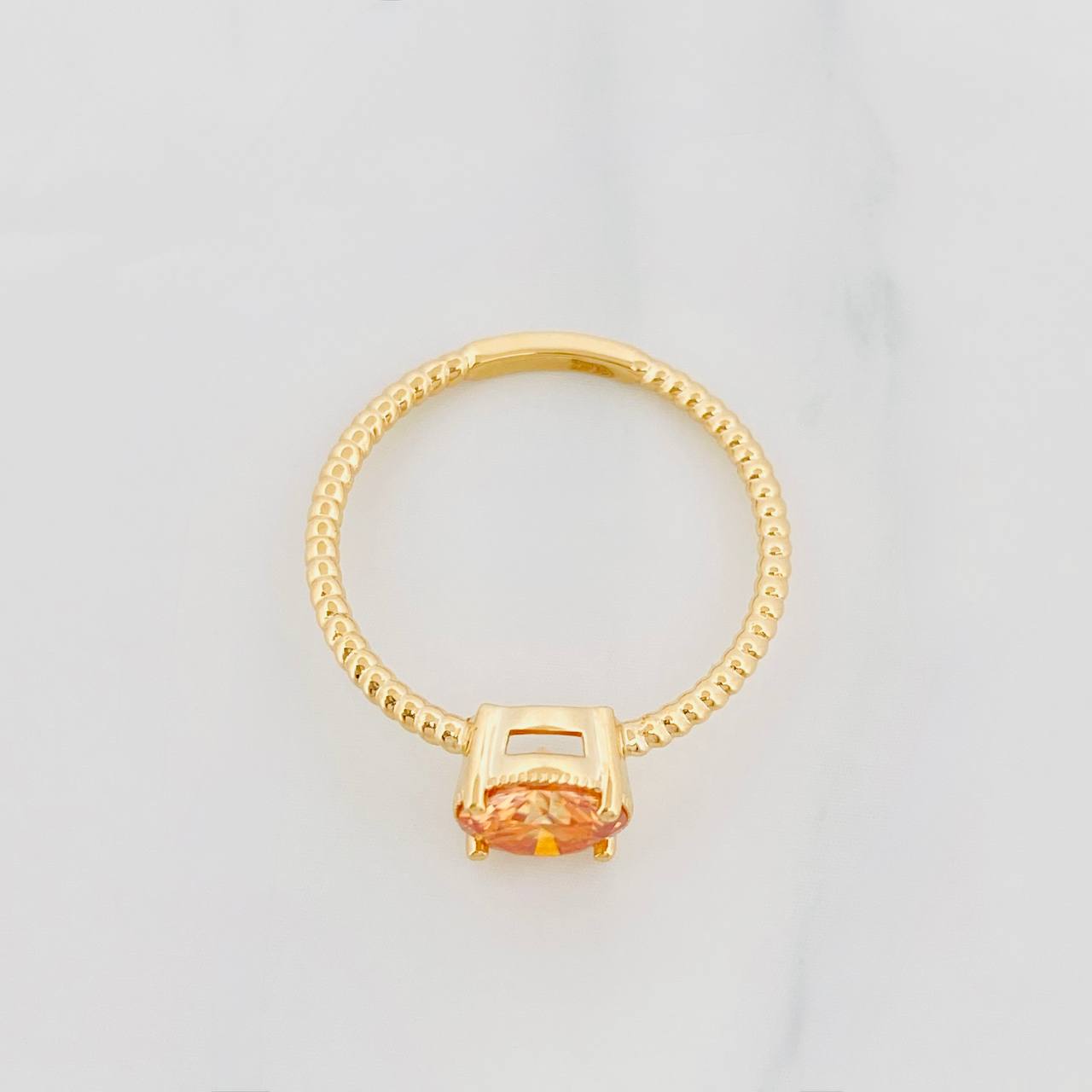 Anillo Solitario Circular Moisanita 1 Qts 2g / T6 3/4 Oro Amarillo 18K