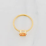 Anillo Solitario Circular Moisanita 1 Qts 2g / T6 3/4 Oro Amarillo 18K